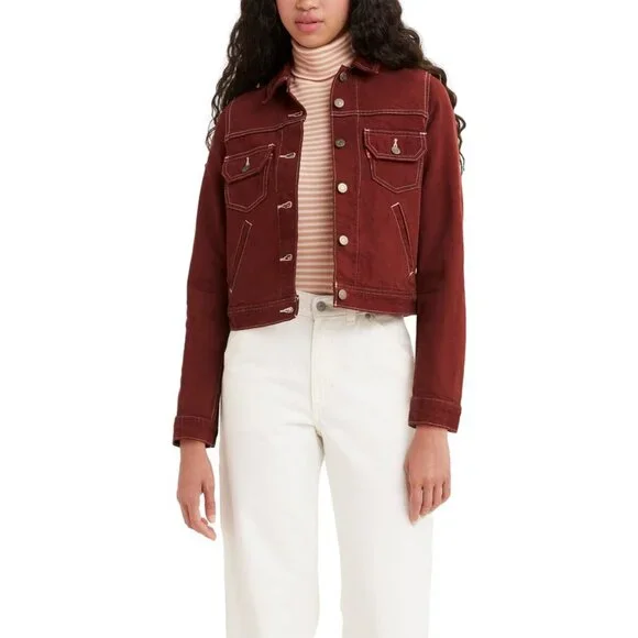 Levi's Utility Original Trucker Jacket Red Garment Dye - Medium - Picture 7 of 7